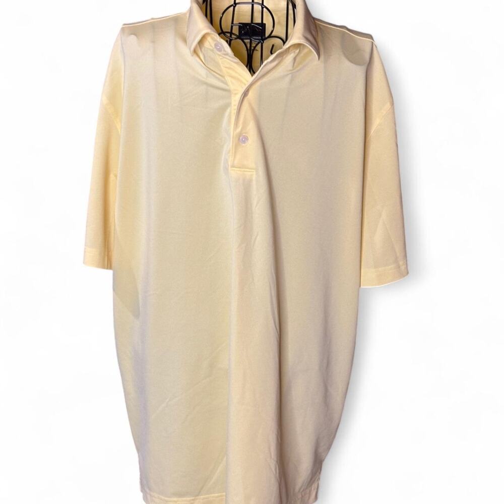 Greg Norman Play Dry Men’s Polo Shirt - Size Large - Yellow Golf Performance